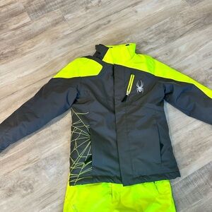 Spyder winter snow/ski jacket - neon yellow and gray